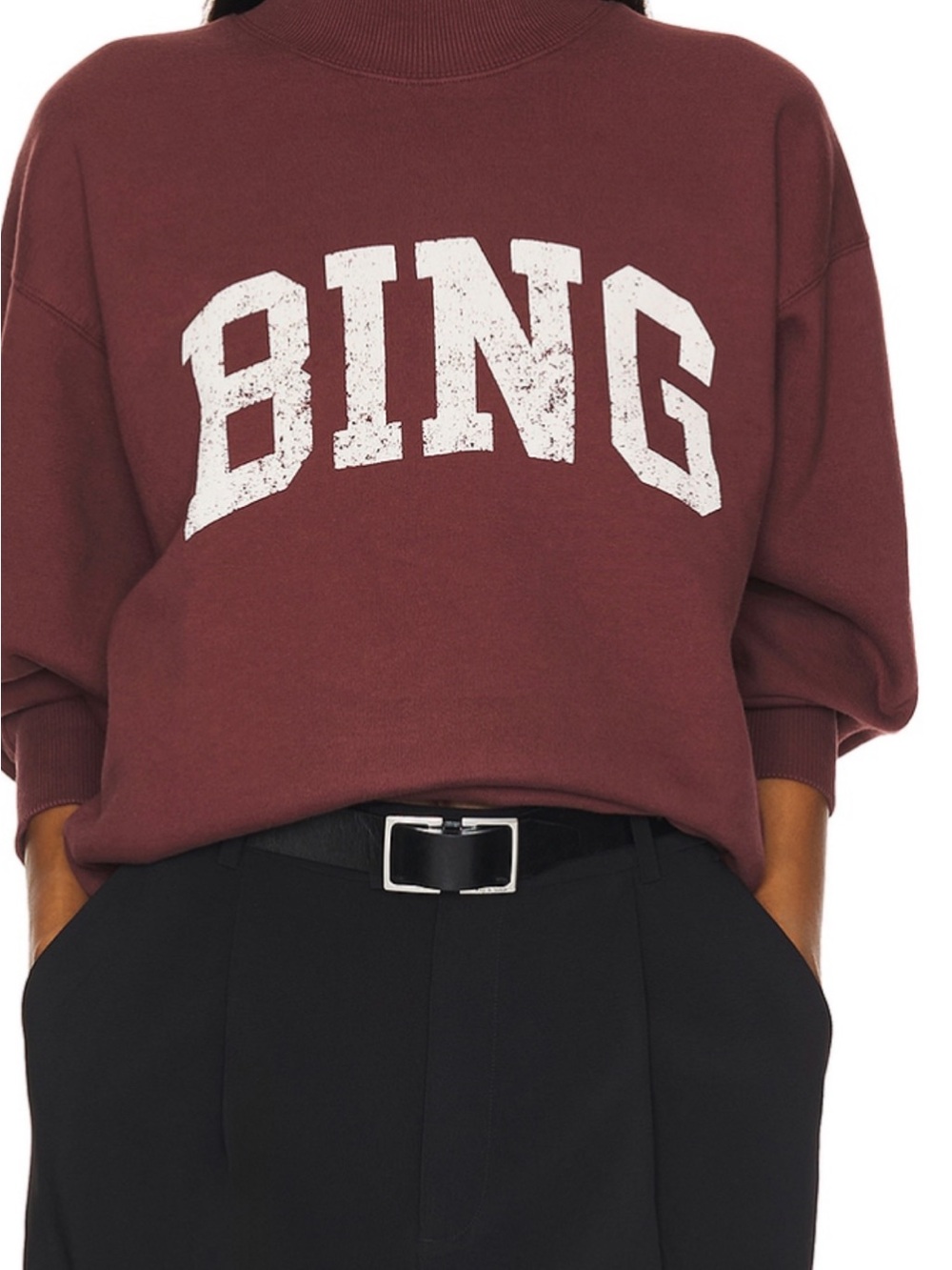 Annie Bing Bradie Bing Sweatshirt in deep burgundy. Size small